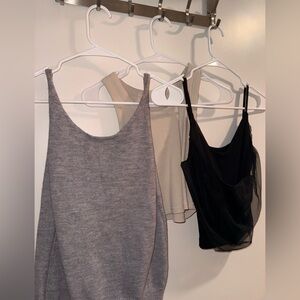 Stylish Gray, Cream, and Black Tank Tops